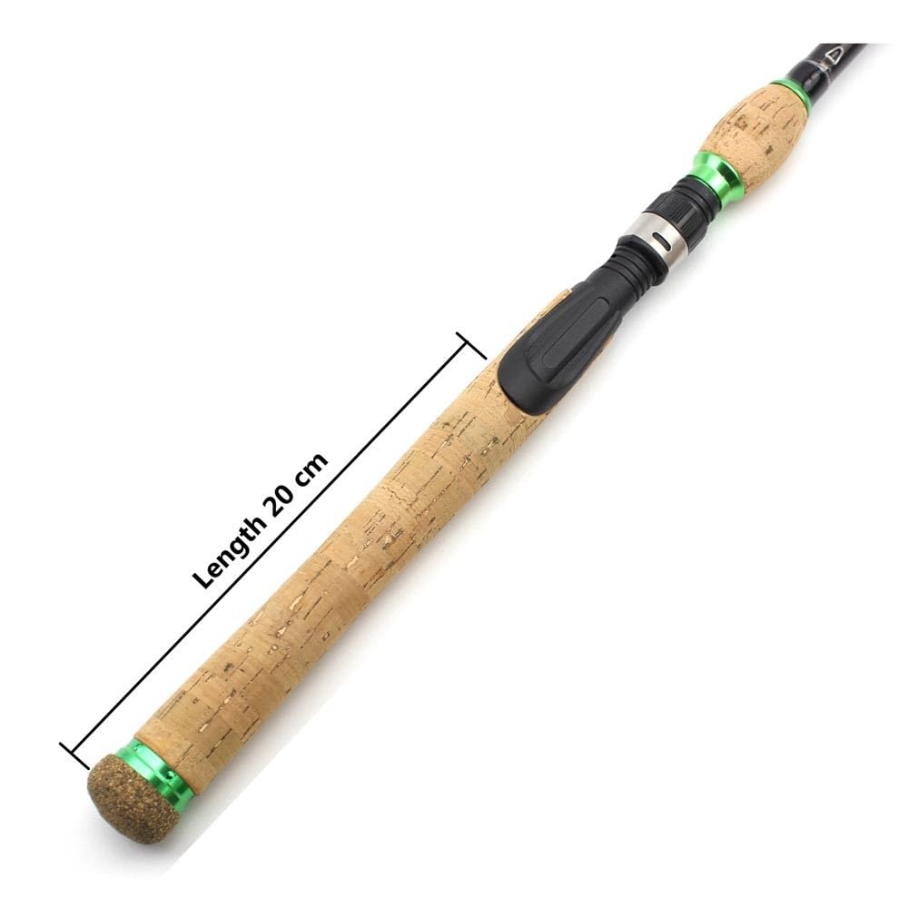 Canne à pêche Canne à pêche télescopique en Carbone avec poignée en liège allongée, Poids du leurre de 15 à 45 g, Canne à pêche Rapide M Power Kit de pêche(1.8m)