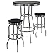 Winsome Summit 3 Piece Pub Table Set with 2 Swivel Stool in Black Finish