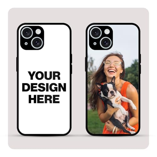 Image of Personalized Back Cover for iPhone 14 Plus | Design Your Own Case with Name, Photo or Logo | PrintShield Hybrid Cover with Soft TPU Grip, Anti-Skid Sides & Scratch Protection