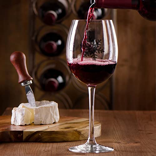 Verre à vin rustique flocons de neige, le cadeau idéal pour vos proches