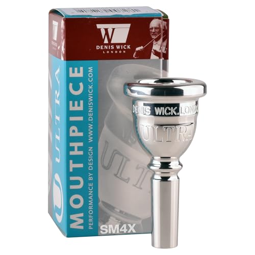 Denis Wick Steven Mead Ultra Baritone Mouthpiece - Silver Plated, 5880B-SM4X - V-Type Backbore for Balanced Airflow & Tone - Baritone Accessories for Easy Articulation 26.00 x 6.3 x 7.4mm
