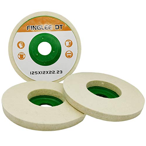 3Pcs 5 Inch Wool Felt Buffing Wheel Felt Polishing Pads for Angle Grinder Rotary Tool Abrasive Grinding