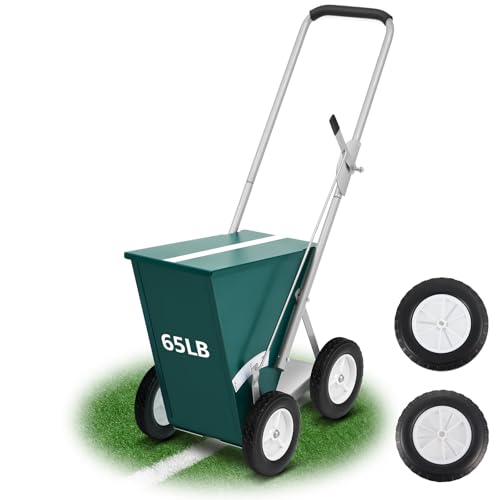 PullCrease 65 Pound Capacity Green Baseball and Softball Field Dry Line Chalker, Wheeled Heavy Duty...