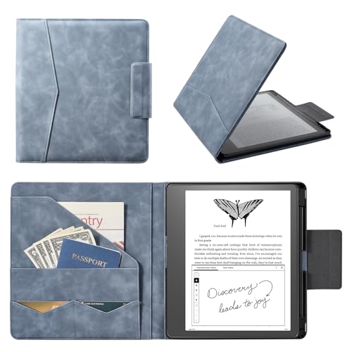 Image of CoBak Premium PU Leather Case for Kindle Scribe 10.2 inch, TouchPad D10, Boox Note Air 3, Folio Cover with Pen Holder, Auto Sleep /Wake, Card Slots & File Folders for Business, Not for Remarkable