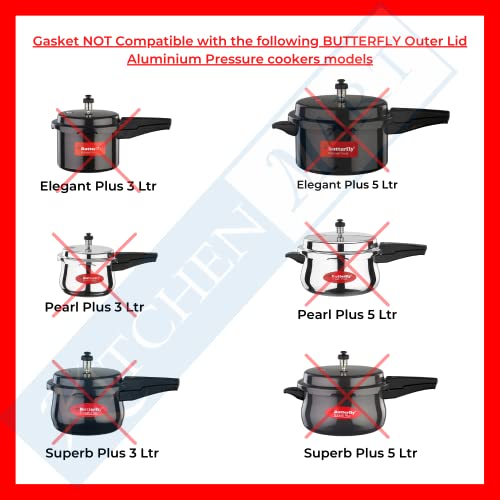 Kitchen Mart Gasket compatible with Butterfly Outer Lid Pressure cooker