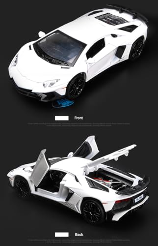 Modelo de coche de juguete Lambo Aventador blanco 1:32 miniatura 6