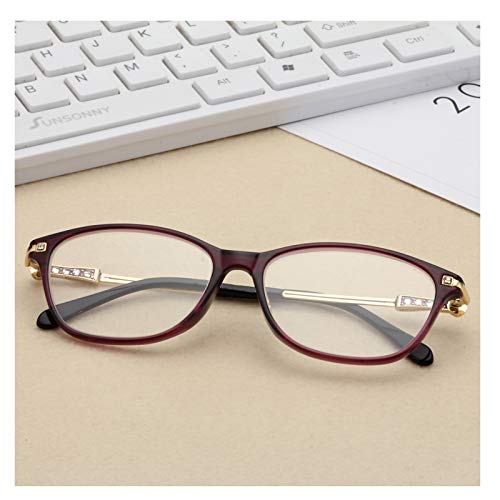 Lunettes De Lecture Vintage En Cristal Protection Oculaire Anti-Lumière Bleue HD Lunettes De Lecture Compactes ,Lunettes De Lectureportables Pour Hommes Et Femmes Des Lunettes De Protection,Violet,+3 Cover