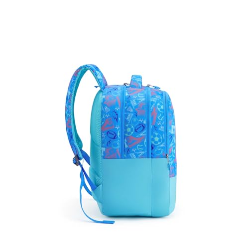 Image of American Tourister Drip | 33 Ltrs | 3 Compartments | Bottle Pocket | Ergonomic Padded Back Panel & Shoulder Straps | School Backpack for Boys & Girls | 1 Year International Warranty | Sports Blue