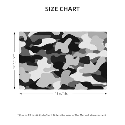 Set de table aspect lin camouflage noir gris blanc x6 - 45x30cm lavable
