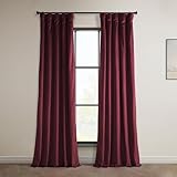 HPD Half Price Drapes Heritage Plush Velvet Curtains 96 Inches Long Room Darkening Curtains for Bedroom & Living Room 50W x 96L, (1 Panel), Dark Merlot