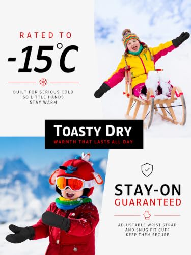 Image of Geyoga 4 Pairs Kids Mitten Waterproof Ski Gloves