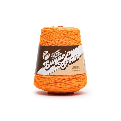 Image of Lily Sugar N Cream Cones HOT Orange Yarn - 1 Pack of 400g /14oz - 100% Cotton - #4 Worsted (Medium) - 674 Yards - Knitting /Crochet