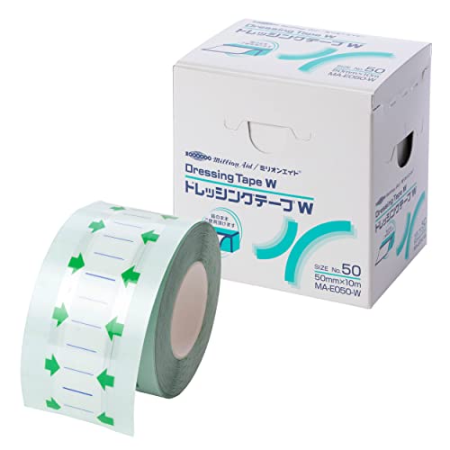 ミリオンエイド ドレッシングテープW 50mm×10m 1巻 フィルムドレッシング 20ミクロン 防水フィルムロール MA-E050-W