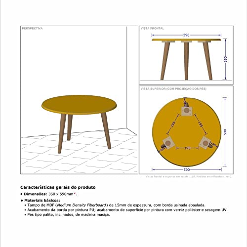 Mesa de Centro Brilhante Madeira Rustica