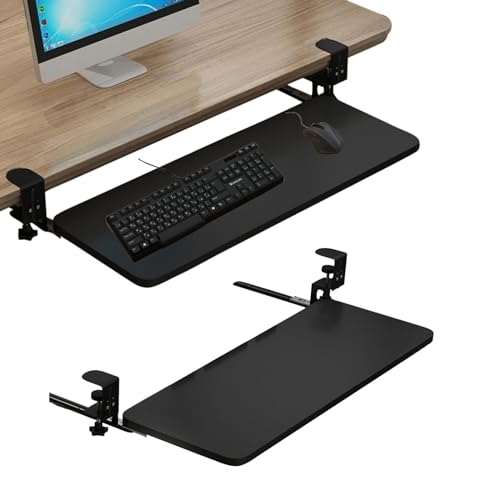 Amazon | キーボードトレイ クランプ式 後付け キーボードスライダー