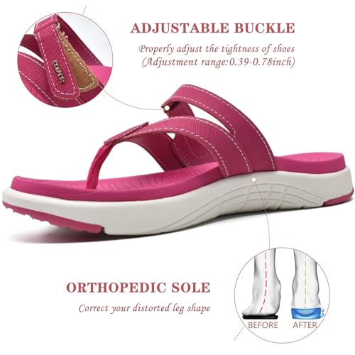 Image of COFACE Womens Orthopedic Flip Flops Arch Support Yoga Walking Thong Sandals