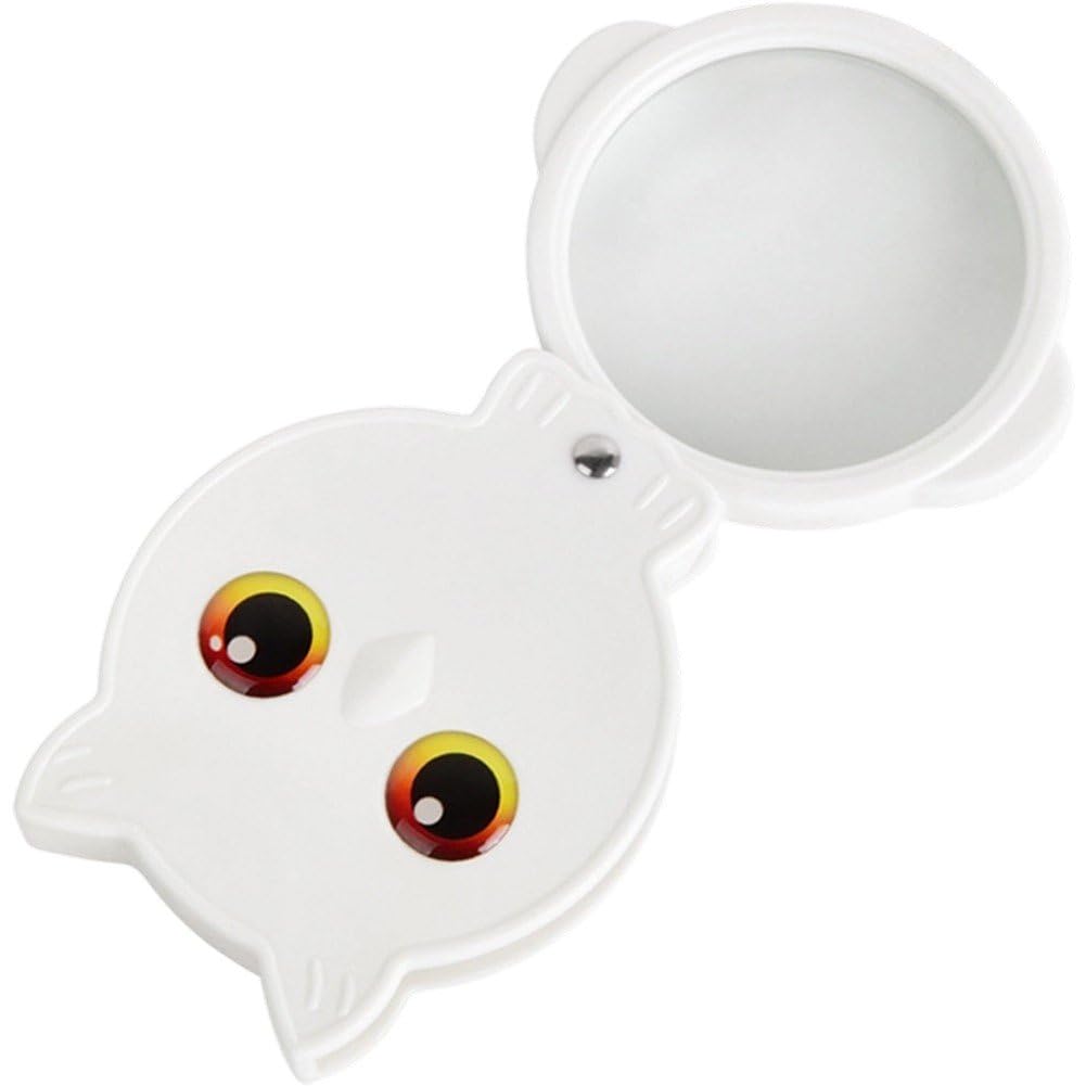 Fituenly 8x Owl Pattern Travel Magnifier, Ergonomic Foldable Magnifying Glass with Abs Construction, Compact Pocket Magnifier for Jewelry Repair Book