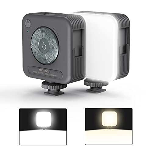 simorr Led Videoleuchte Mini Video Licht Kamera P96 Videoleuchte mit 2200mAh akku, Fotografie Beleuchtung mit Kaltschuh…