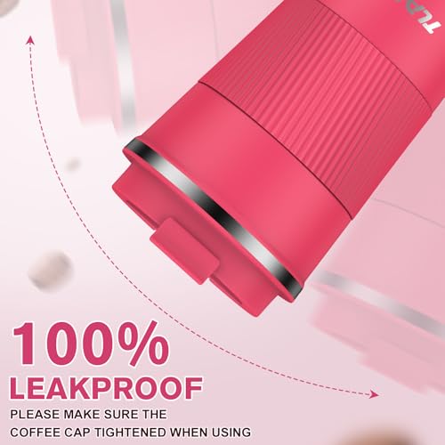 Image of Travel Mug, 380ml Insulated Coffee Cup Travel Mug with Leakproof Lids - Double Walled Vacuum Stainless Steel Travel Coffee Mug for Hot & Cold Drinks, Water and Tea