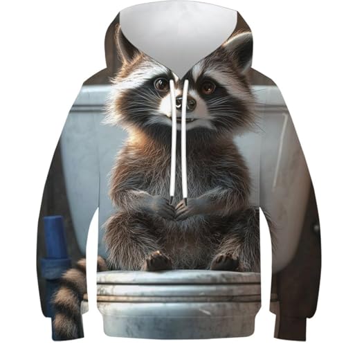 Sweat à capuche raton laveur 3D : le pull confortable qui plaît aux ados
