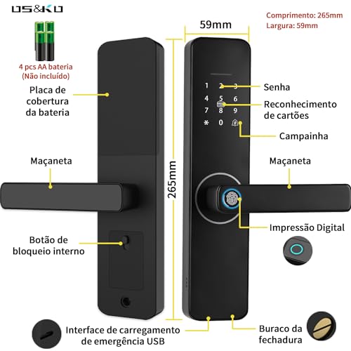 Digital electronic lock, smart Fingerprint Lock, for Home house biométrica Bloqueio de entrada digit