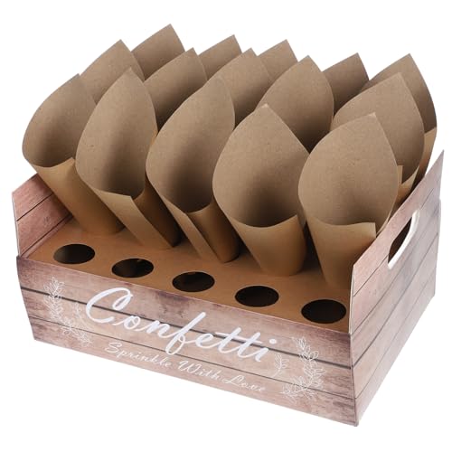 OKUMEYR 1 Set Elegant Confetti Paper Cone Holder Tray for Weddings Birthday Parties and Celebrations for Flowers Petals Candies and More