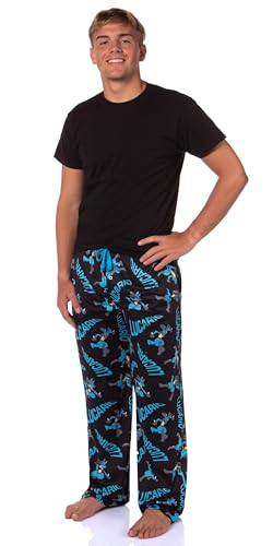 Mad Engine Pokemon Men's Lucario #0448 Fighting Poses All Over Print Adult Pajama Pants Sleep Lounge Bottoms2