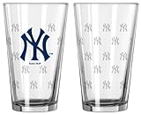 Boelter New York Yankees Satin Etch Pint Glass Set