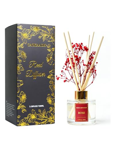 caokaasm Reed Diffuser Set-Rose Scent 3.38 fl oz,Scent Long