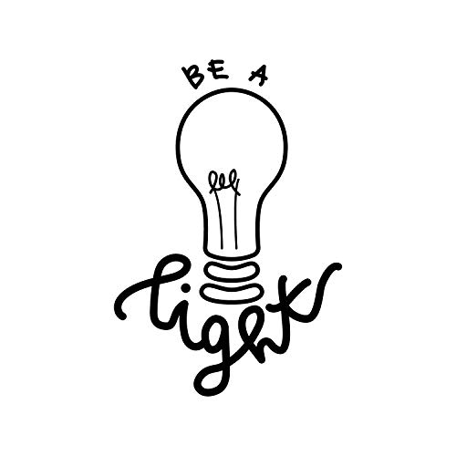 Vinyl Wall Art Decal - Be A Light - 25" x 17" - Trendy Positive Motivational Lightbulb Design Indoor Outdoor Home Apartment Living Room Bedroom Office Dorm Room Work Quotes Decor (25" x 17"; Black) by Ceybo - Used condition - US$6.24