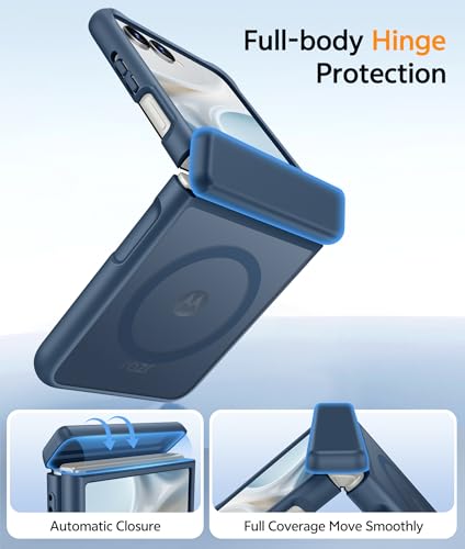 Image of FNTCASE for Motorola Razr 2026 Case: Moto Razr 2025 Case [Hinge Protection] Translucent Matte Cases [Compatible with Magsafe] [Screen Protector] Military Grade Shockproof Protective Phone Cover