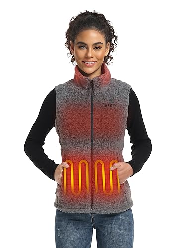 ORORO Women's Heated Recycled Fleece Vest with Battery (Charger Not Included)