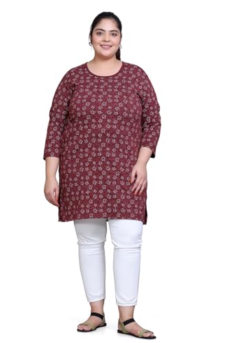 Image of RYSH Women's Plus Size Printed Longline Tops | Printed longline tops in multiple colours and plus sizes