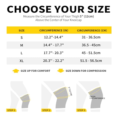 CAMBIVO Knee Brace for Women and Men with Side Stabilizer 2 Pack, Lightweight Knee Compression Sleeves for Knee Pain Relief, Knee Sleeves for Running, Workout and Daily Activities (Gray, Large)