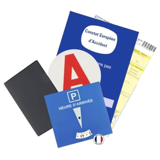 Idea pro mobility - Kit joven conductor incontundente disco azul de estacionamiento (fabricado en Francia) + conductor joven + reconocimiento amistoso + funda para tarjeta gris (paquete de disco