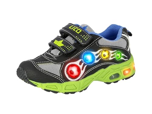 Lico Jungen ADRIAN V BLINKY Sneaker, Schwarz/ Royalblau/ Grün,...