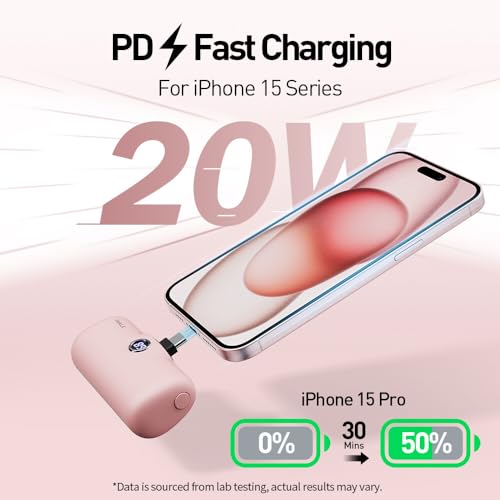 Image of iWALK USB-C Portable Charger for iPhone 15 /16, Mini 20W 4,800mAh Wireless Power Bank Fast Charging Travel Battery Pack Compatible with iPhone 16 /15 /15 Plus /15 Pro /15 Pro Max, Andriod Phone Samsung