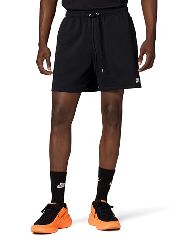 Nike Men's Club French Terry Flow Shorts, Black/Black/White, Large