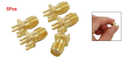 uxcell Conector RF SMA Hembra para PCB 5 piezas miniatura 2