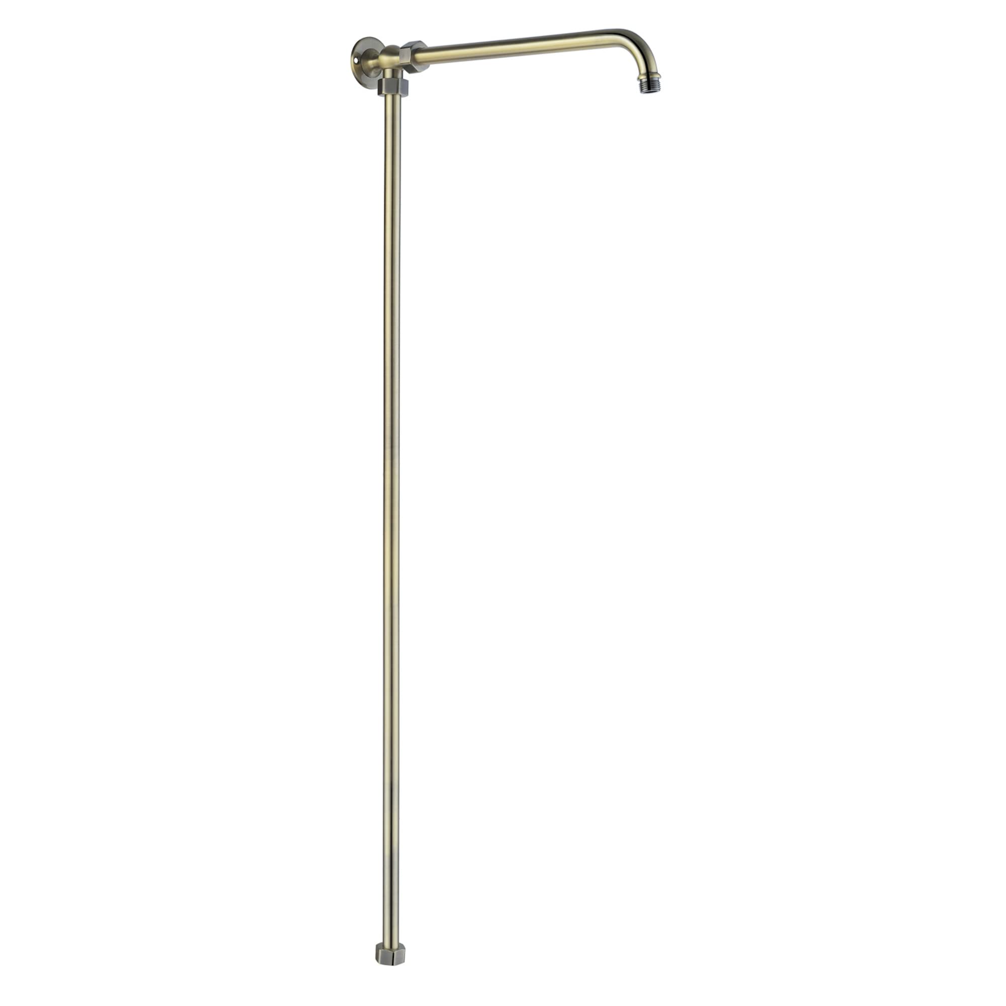 Enki Antique Brass Downton, G10 Traditional 18Mm Shower Rigid Riser Rail, Solid Brass, Cut To Size, Build Your Own Shower System