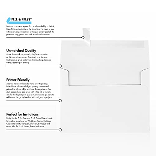 LUXPaper A7 Invitation Envelopes Peel & Press, 5 1/4" x 7 1/4", 50 Count - image 7