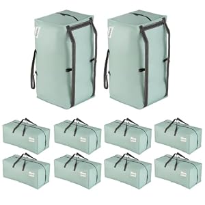 VENO 10 Pack Heavy Duty Moving Bags with Backpack Straps, Zippers & Handles, Extra Large Packing Bags for College Dorm Essentials, Moving Supplies Alternative to Cardboard Moving Boxes