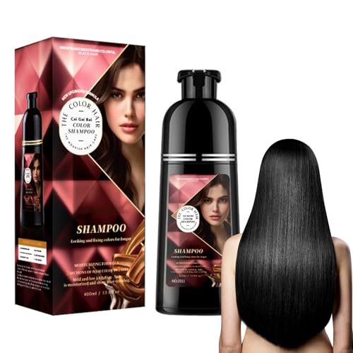 Black Instant Hair Dye Shampoo 400ml, Negro, Champú instantáneo 3 en 1, Black Hair Shampoo, Tinte para cabello gris, Colors Hair in Minutes Long lasting Colour para hombres y mujeres