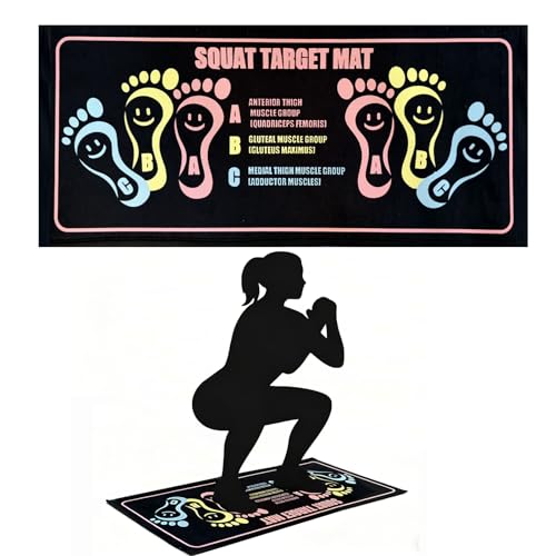 Squat Mat with Foot Position 31.5 x 13.8 Squat Target Mat Exercise Pad for Leg And Gluteal Muscles Workouts Ideal for Home Fitness Enthusiasts Beginners Squats Improvers