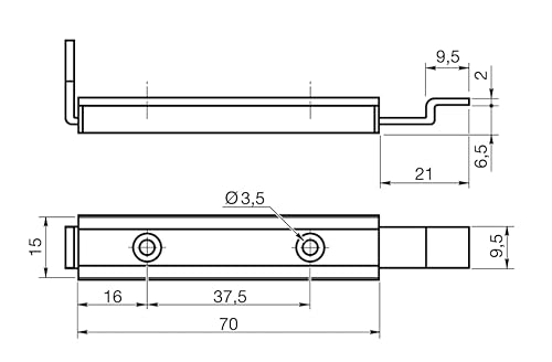 Design61 2er Set Schrankriegel Möbelriegel mit Schiebeverschluss Schrank Riegel für Haustier-Tore Badezimmer Möbel 7cm