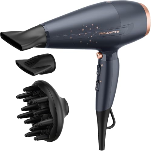 Rowenta Pro Power+ Stellar Hair Dryer CV7231   Secador de pelo con motor AC para peluquería, tecnología iónica, con 2 cabezales y difusor para rizos
