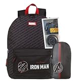 Mochila Escolar Geek Iron Man Com Caderno Estojo E Fone de Ouvido