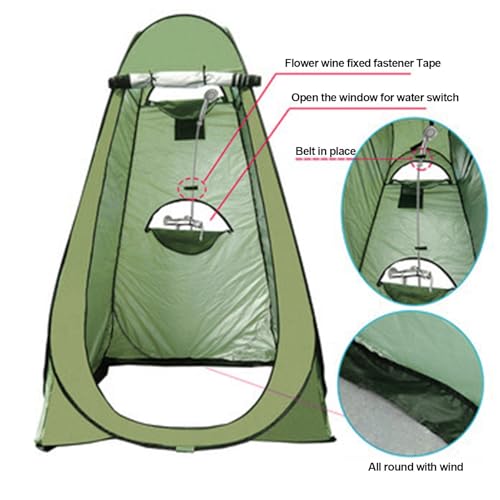 Tente de douche pop-up pliante et vestiaire de camping imperméable vert - 5