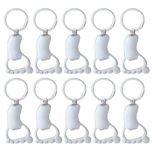 Angoily Lot de 10 porte-clés décapsuleurs résistants à l'usure - Portables - Décoratifs - Petit et léger - Pour bar, cuisine, fête et extérieur