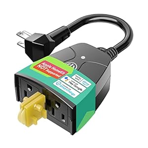 meross Outdoor Smart Plug, Outdoor Wifi Outlet with 2 Grounded Outlets, Remote Control, Timer, Waterproof, Works with…